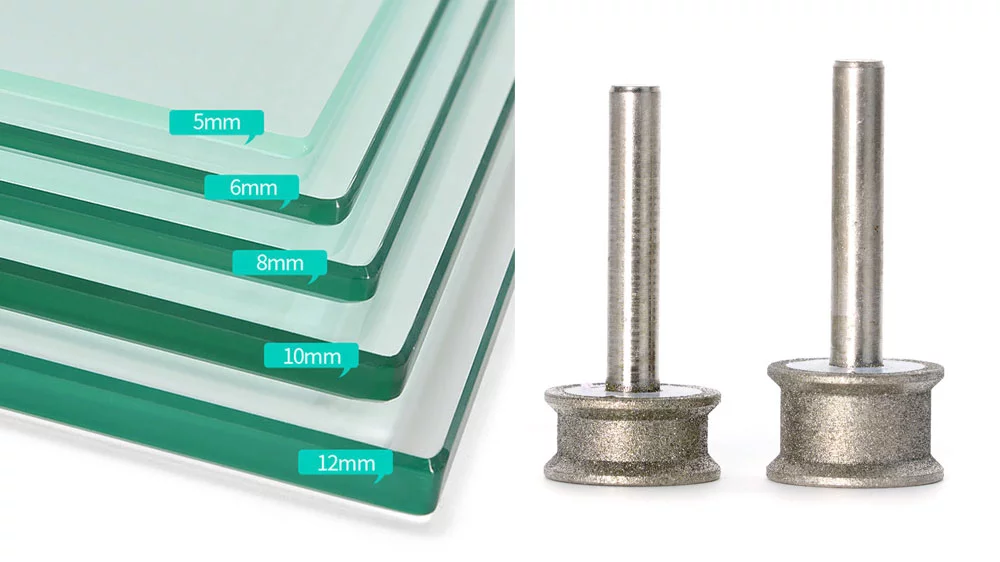 Straight Edge Mounted Points for Different thickness glass