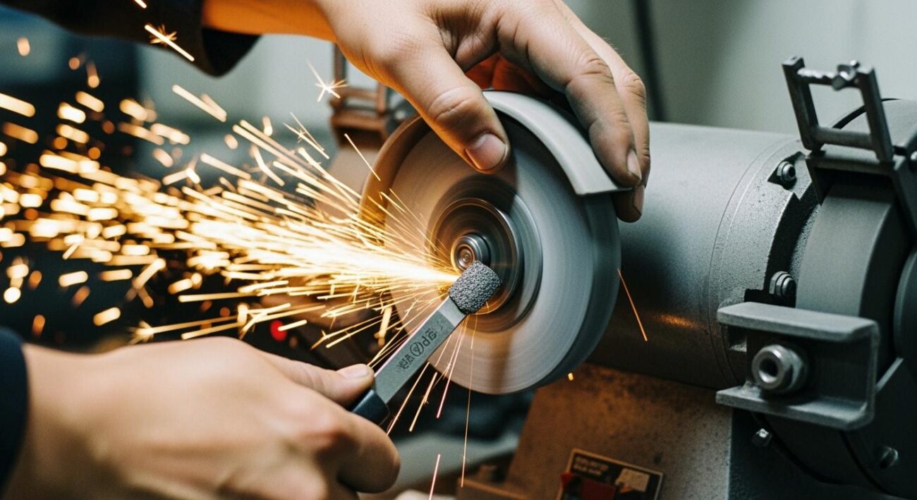 How to dress a grinding wheel on a bench grinder?