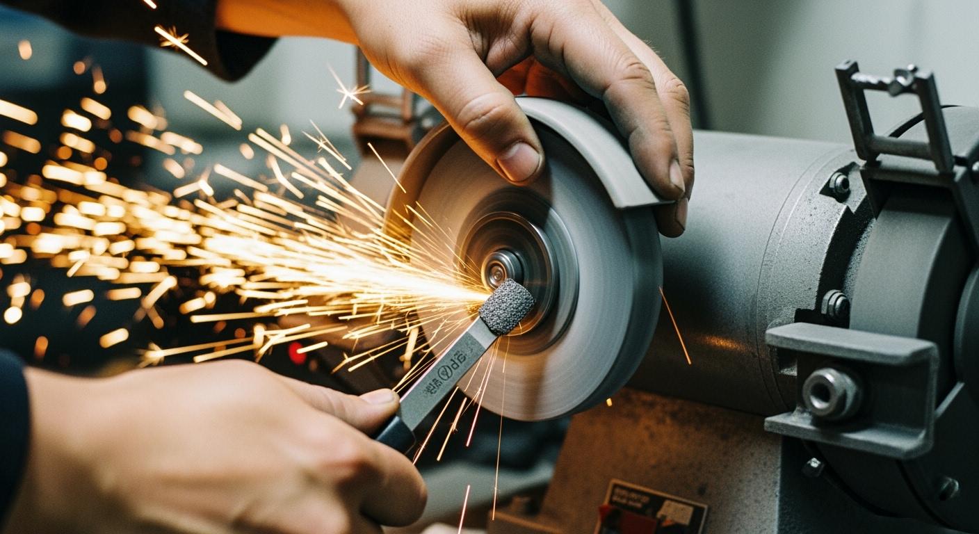 How to dress a grinding wheel on a bench grinder?