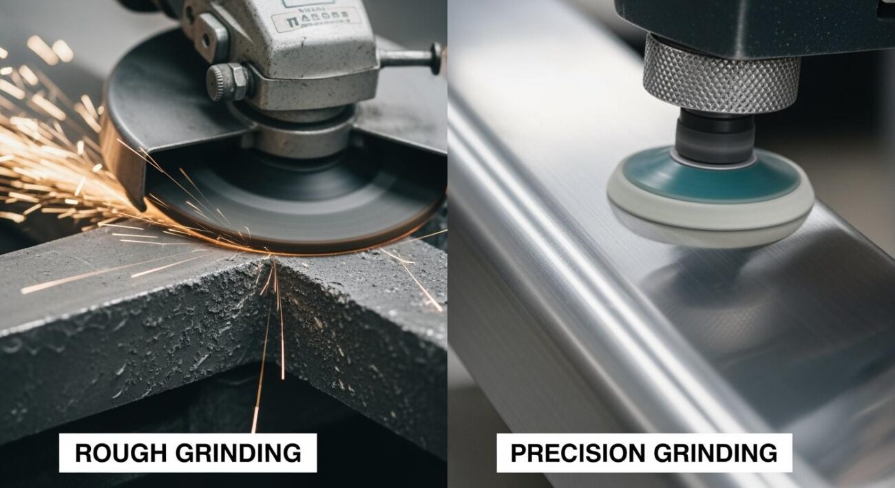What is the difference between rough grinding and precision grinding?