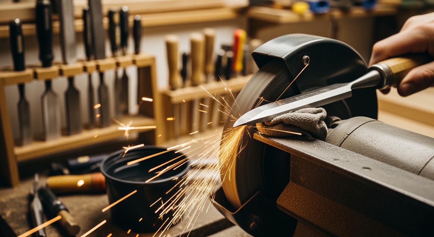 How to Prevent Burning and Softening the Edge During Woodworking Tool Grinding