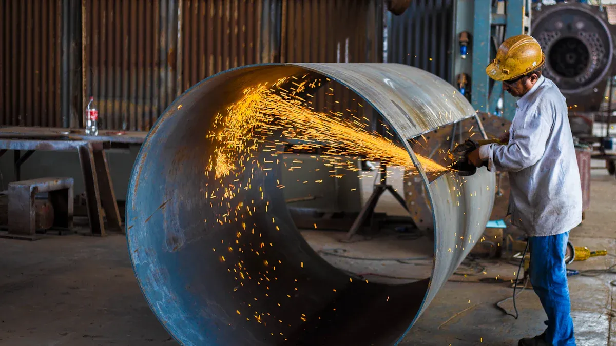 Grinding Large Curvature Plates