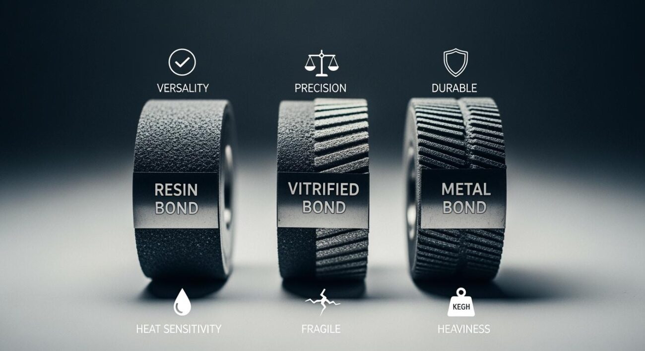 Resin, Vitrified, and Metal Bond Wheels Pros and Cons Comparison