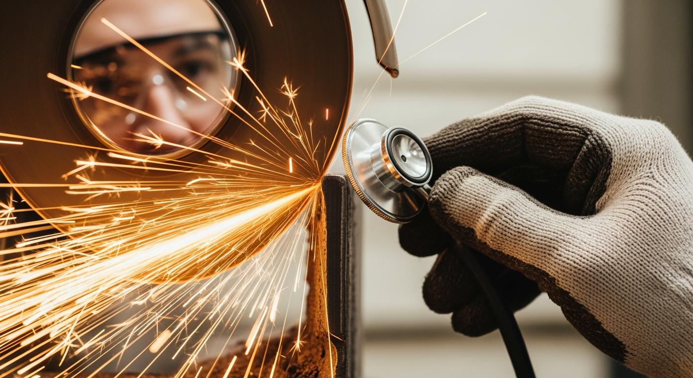 Judging Grinding Wheel Condition and Feed Pressure by Grinding Sound and Sparks