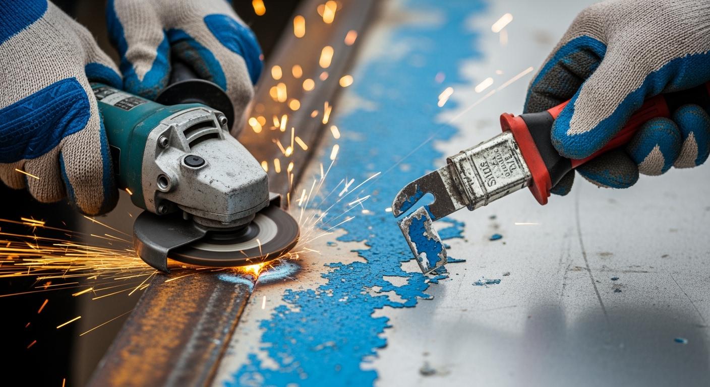 How to Efficiently Grind Welds and Remove Paint Without Damaging the Base Metal?