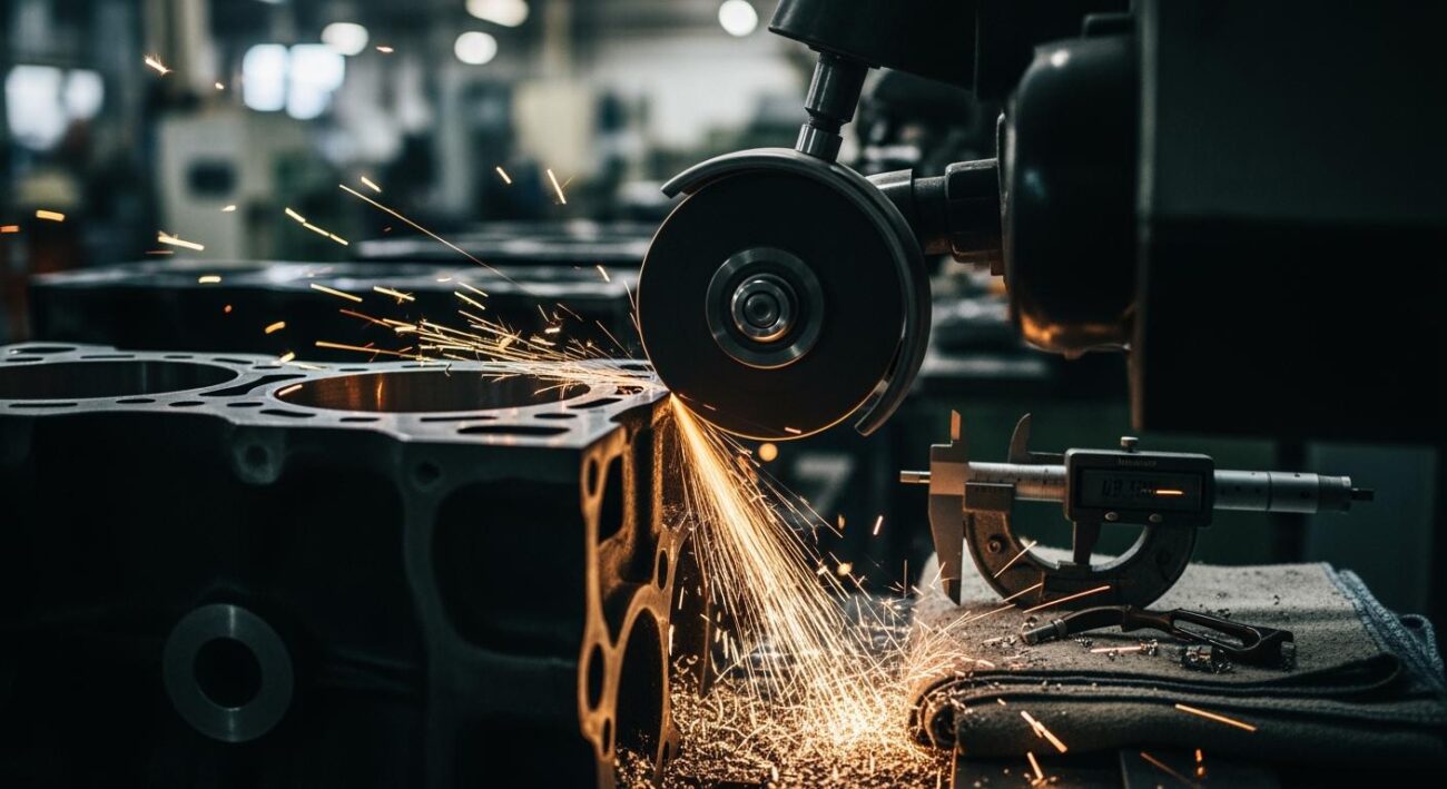 Precision grinding requirements for engine block cast iron?