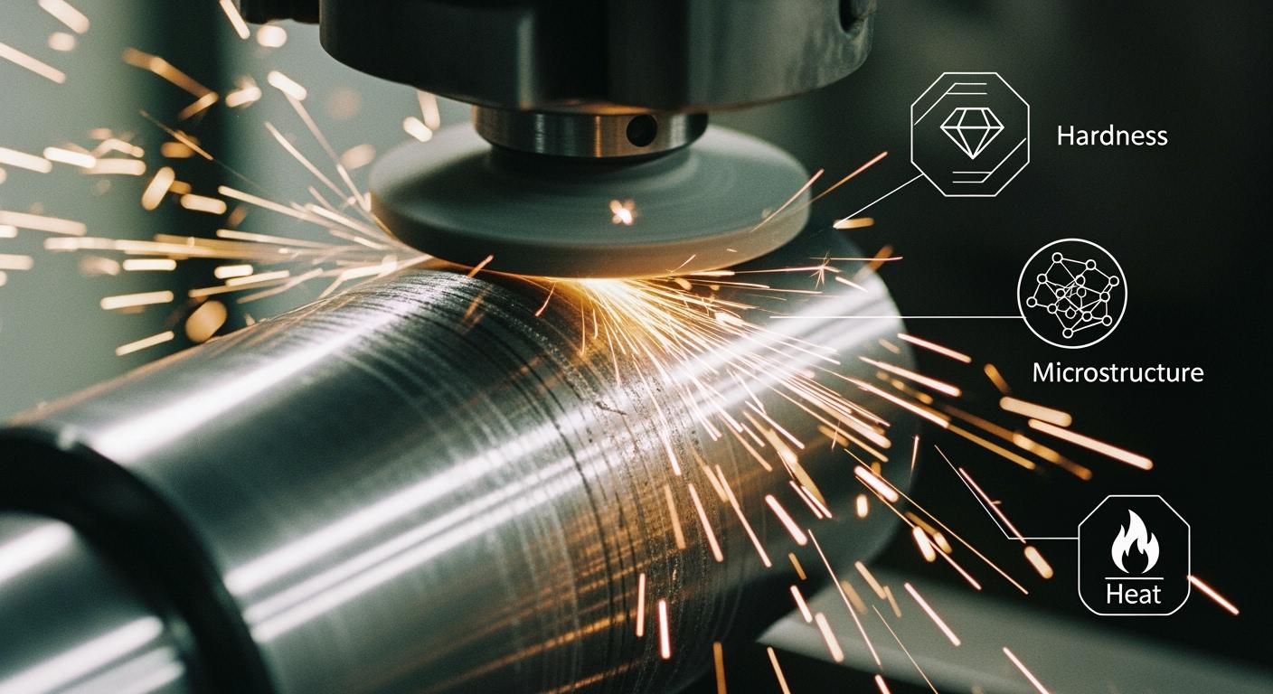 What are special material challenges in bearing steel grinding?
