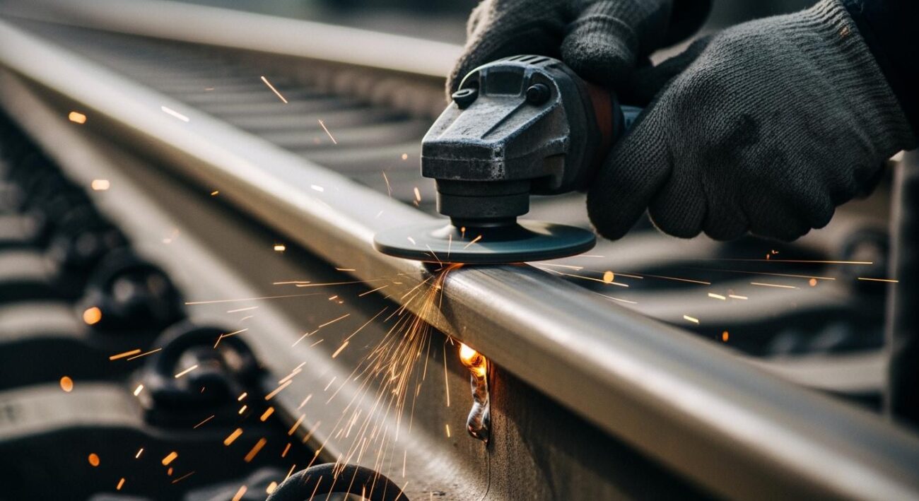 How to ensure smoothness and strength when grinding rail weld joints?