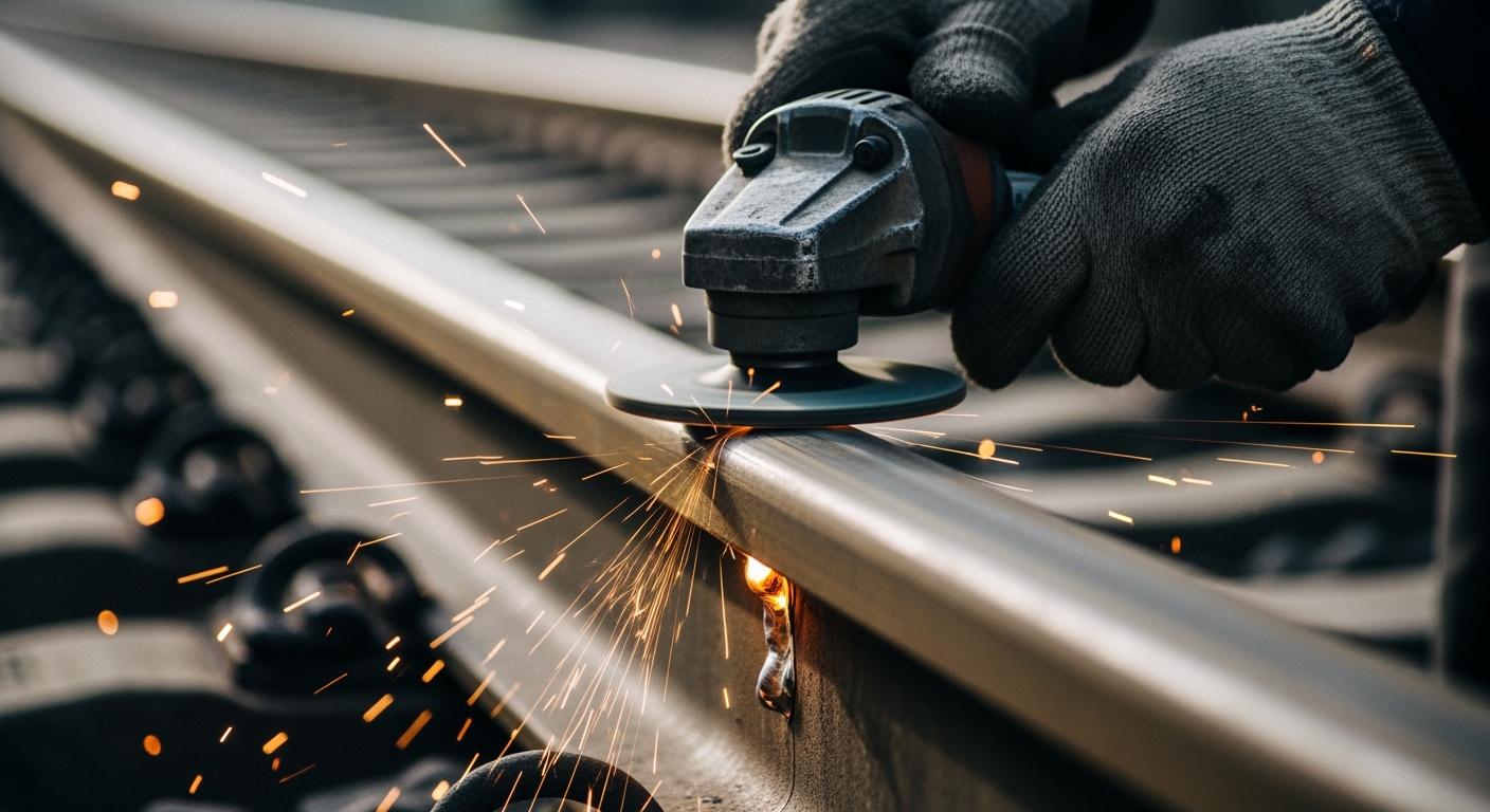 How to ensure smoothness and strength when grinding rail weld joints?