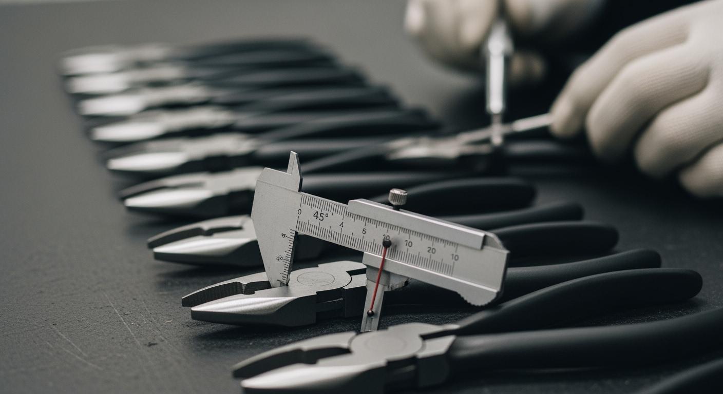 How to ensure consistent edge angle for pliers in batch production?