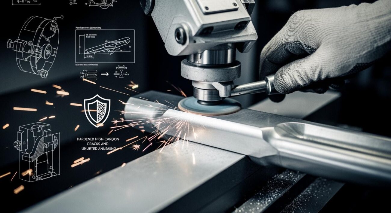How to avoid cracks and annealing when grinding hardened high-carbon tool steel?