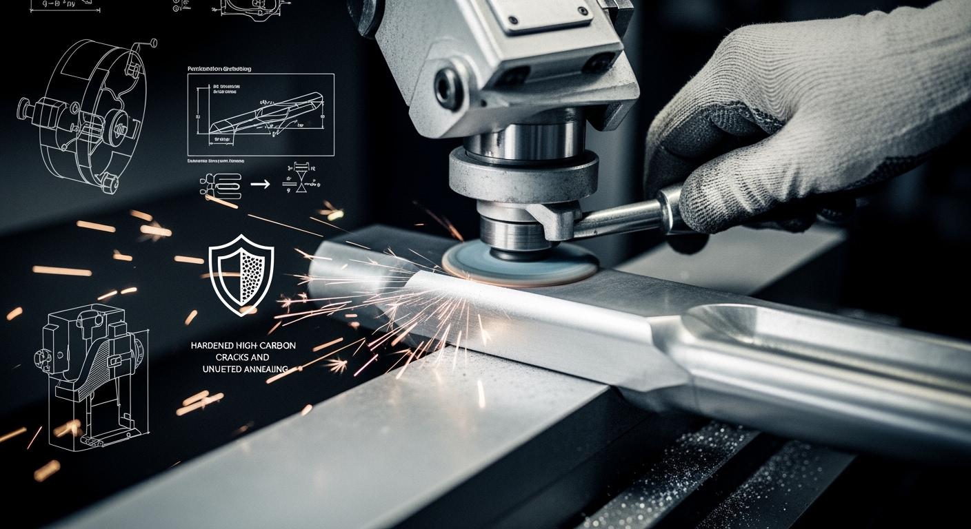 How to avoid cracks and annealing when grinding hardened high-carbon tool steel?