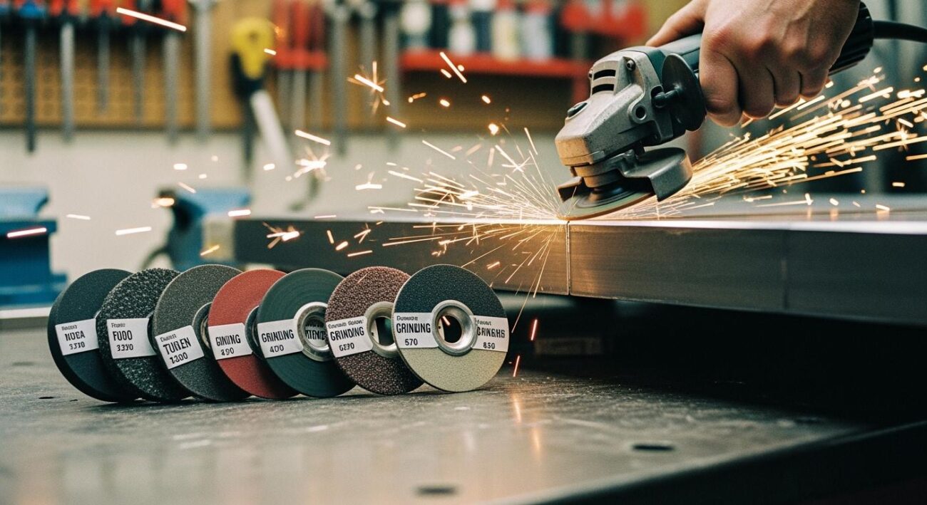 What grinding wheels work best for thick plate bevel grinding?
