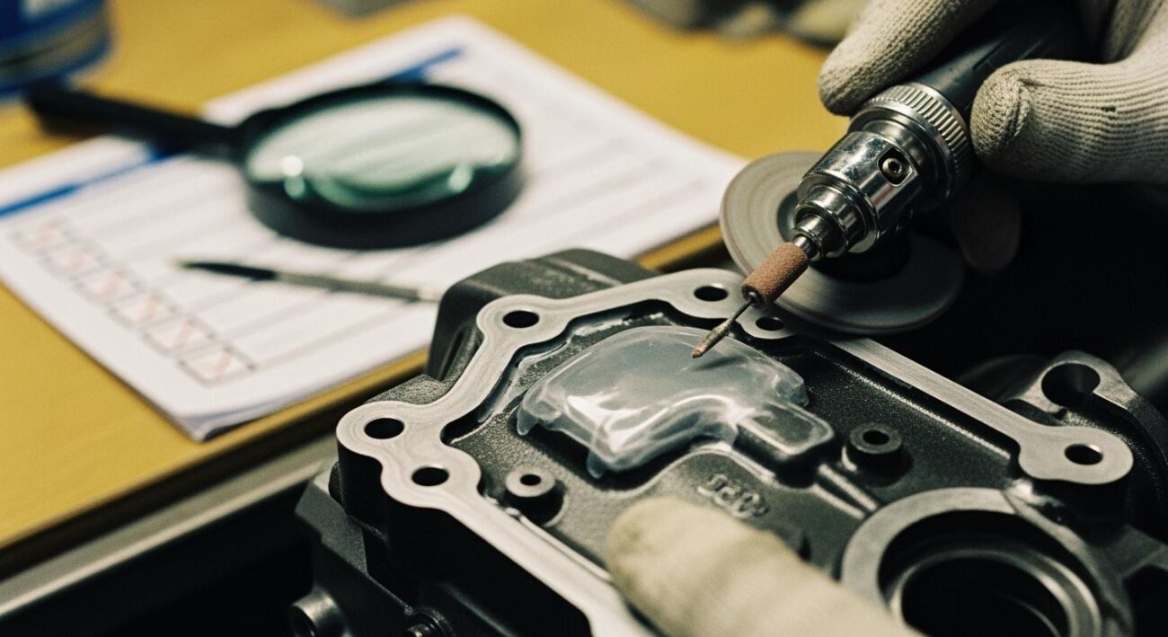 What to consider when grinding coated engine parts?
