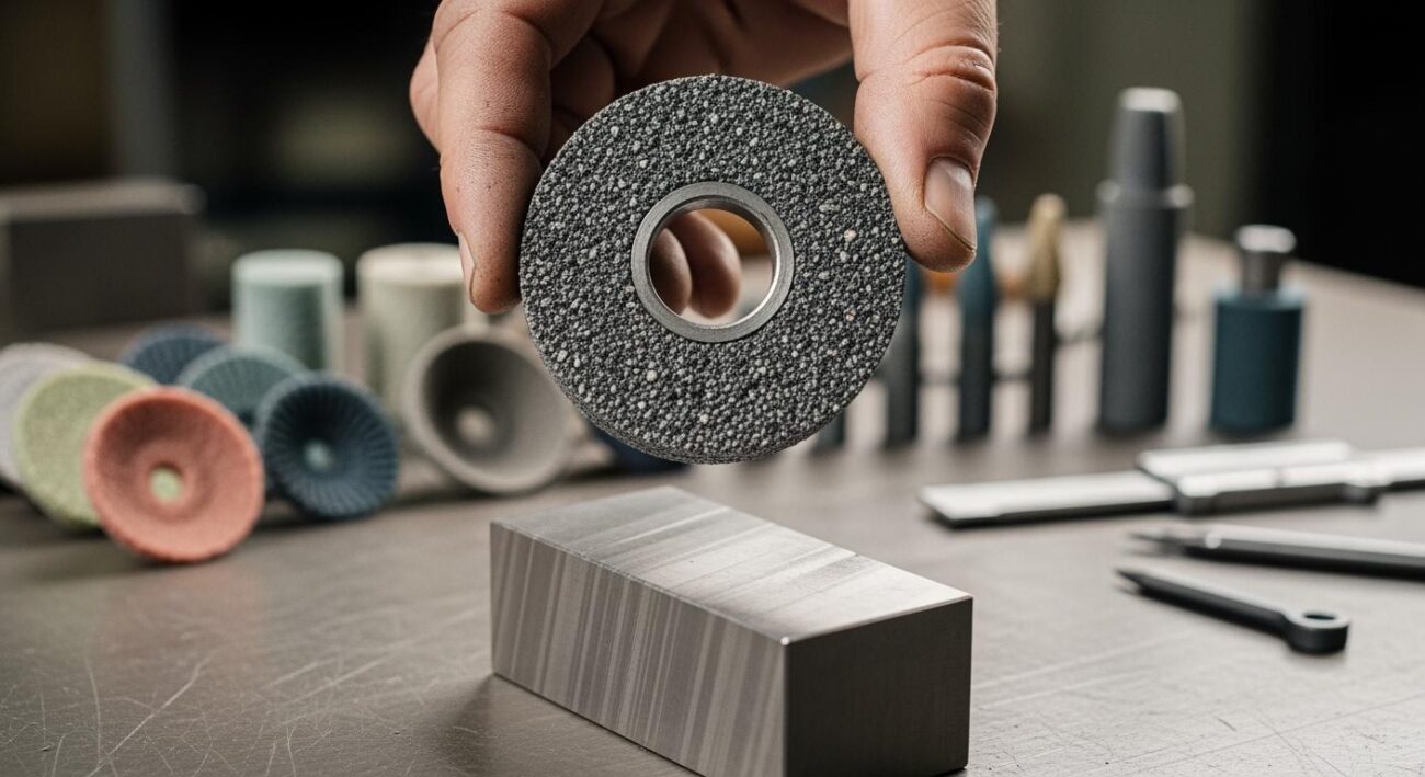 What type of grinding wheels should be selected for die steel?